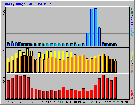 Daily usage for June 2025