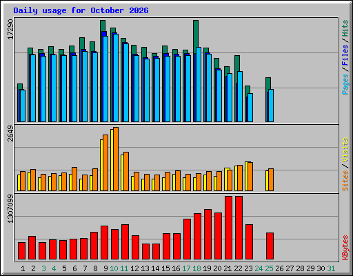 Daily usage for October 2026